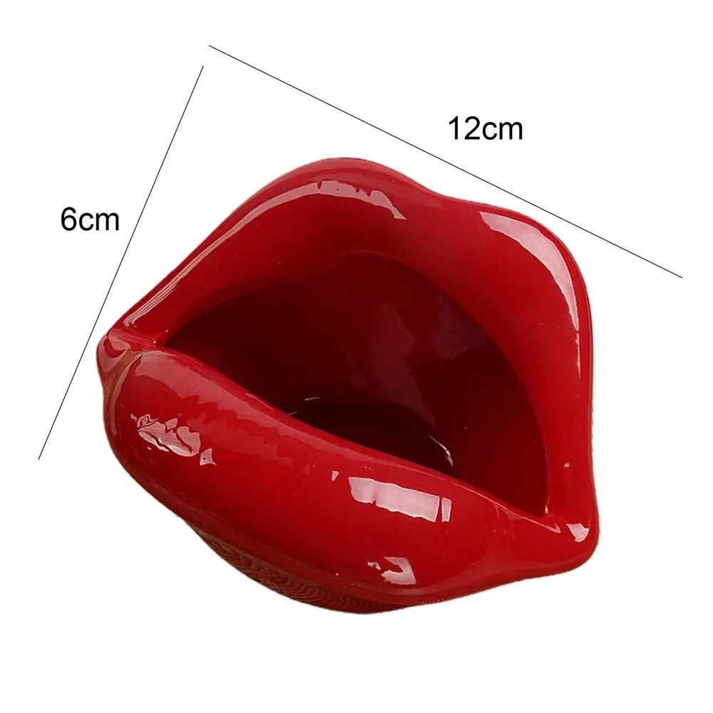 Cute Cigar Ashtray Lips Ceramic Ashtray Creative Flower Pot Trendy Desktop Mouth Ash Tray Statue Home Decoration Boyfriend Gift