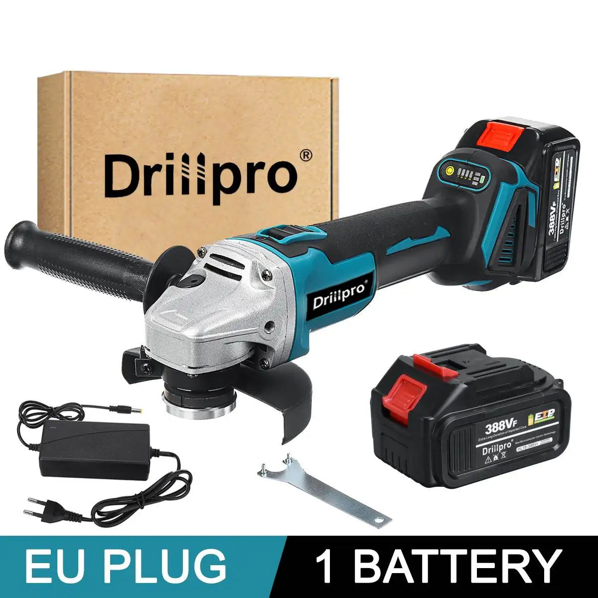 Drillpro 125MM Brushless Angle Grinder Cordless Lithium-Ion Battery Machine Wood Cutting Disc for Makita 18V Battery Power Tools