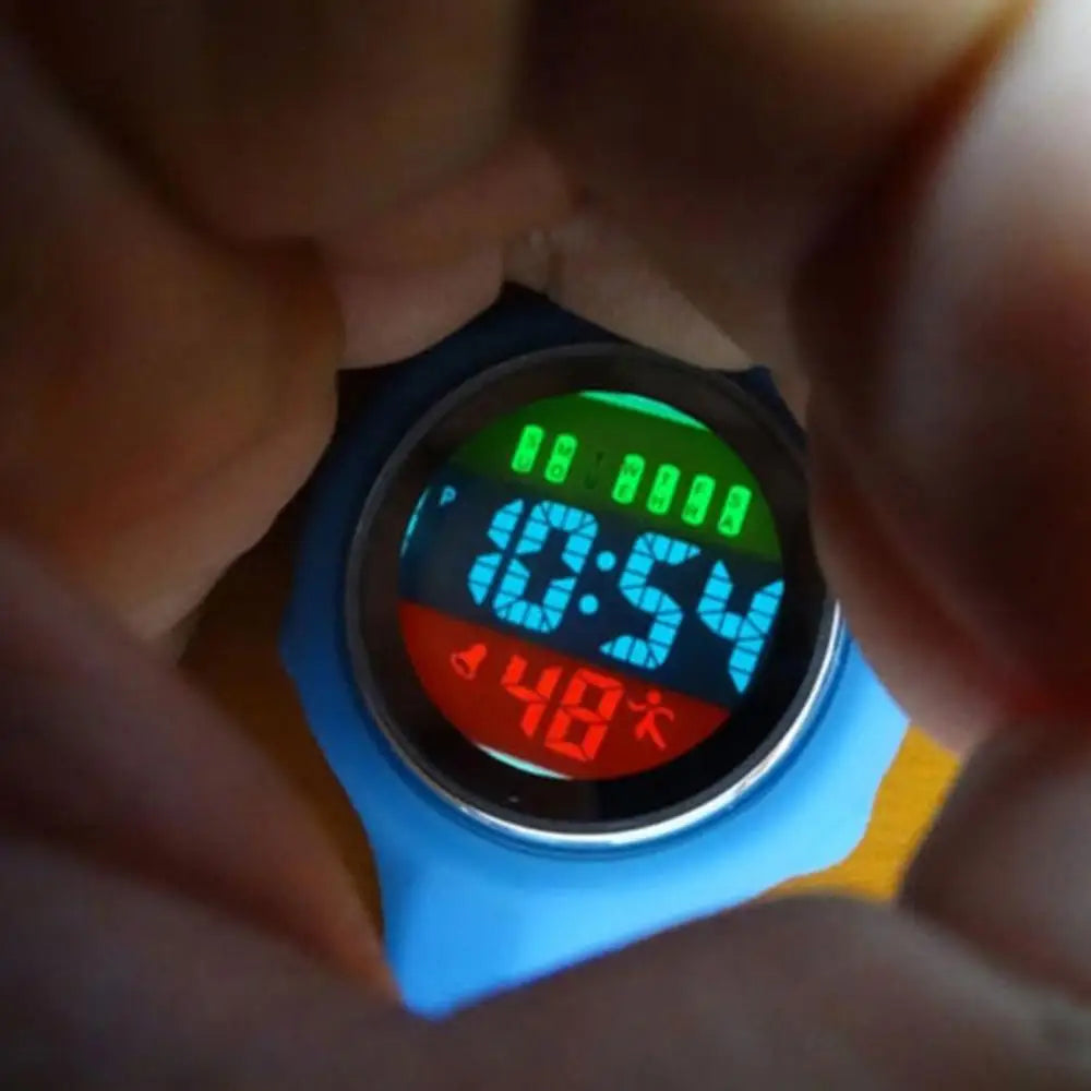 Women Silicone Round Waterproof Digital Dial Clip-On Nurse Fob Electric Battery Pocket Watch/Alarm-Date Display/Colors-Purple/Green/Blue/Yellow/Light Blue/Cyan/Pink/Orange/White/Red/Light Cyan/Purple-Red/Dark Blue
