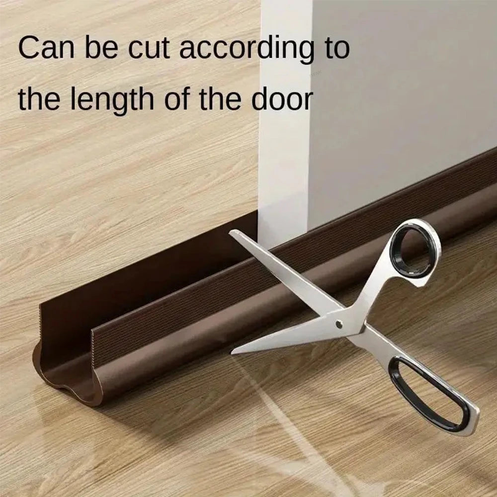 Flexible Leather Dust-Wind-Soundproof Non-Adhesive Under Door Snap-In Sealing Strips/Colors-White/Black/Brown/Gray