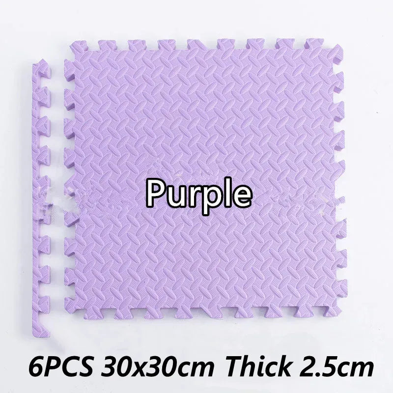 Tatame Babies 6 PCS Set Thick Strong Cuttable Elastic Split Interlocking Foam Joint Anti-Slip Bottom Playroom Floor Mats/Colors-Multicolor/Pink/Gray/White/Purple/Beige/Geometric