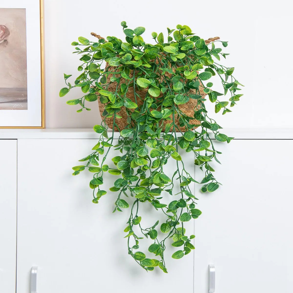 Green Outdoor Non-Flowering Artificial Plastic Magnoliopsida IVY Hanging Plants