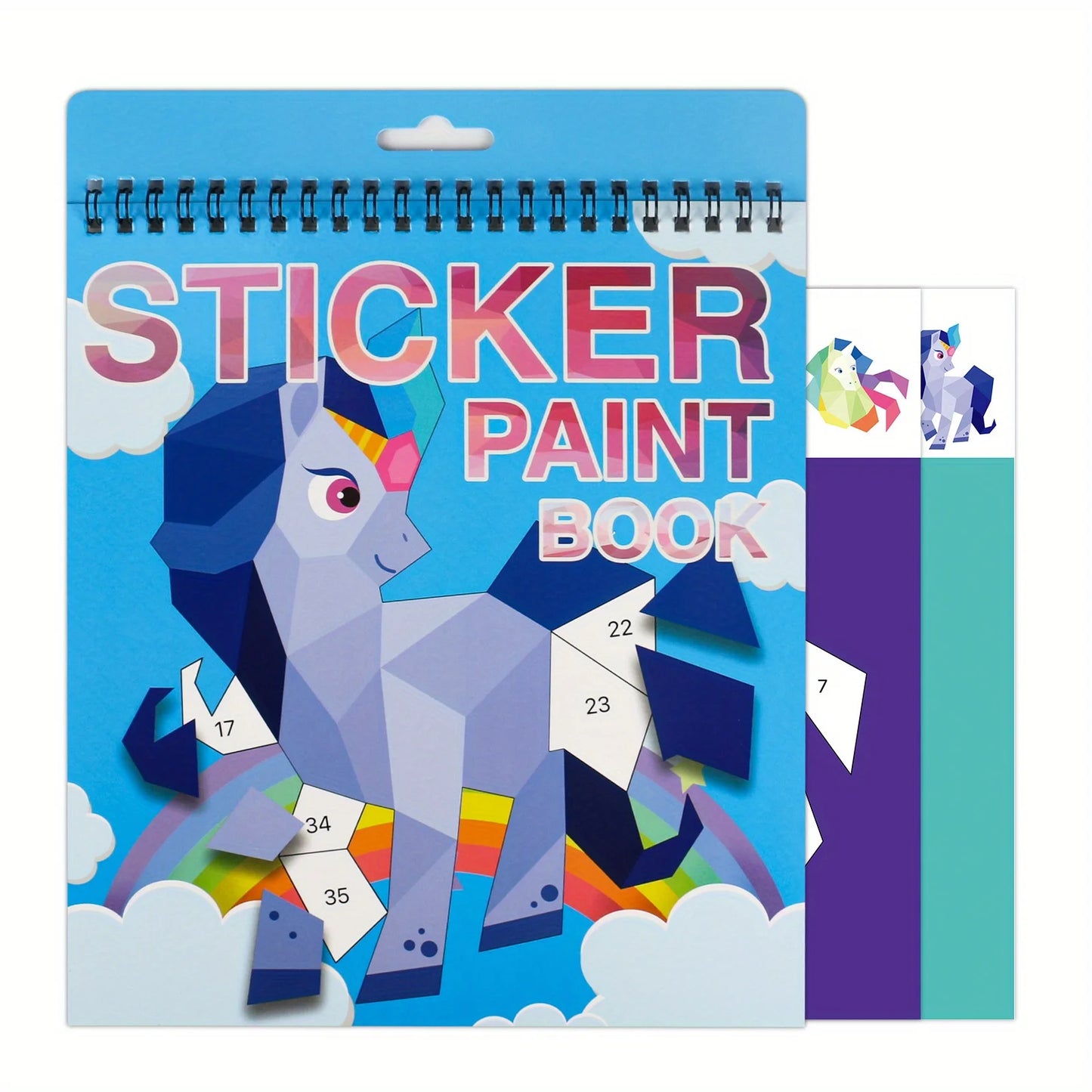 NULL Kids Multicolor Plastic-Cardboard Paper Unique Geometric Seven Different Animal Pictures Patterns Stickers Multicolor Paint By Numbers Brain Games Books Stickers-Stickers Machines/Ages 3-12 Years Old