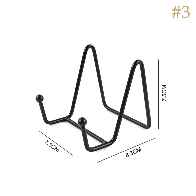 1PCS Iron Art Magazine Display Stand Dish Rack Plate Bowl Picture Frame Photo Book Holder Home Decoration Plate Tabletop