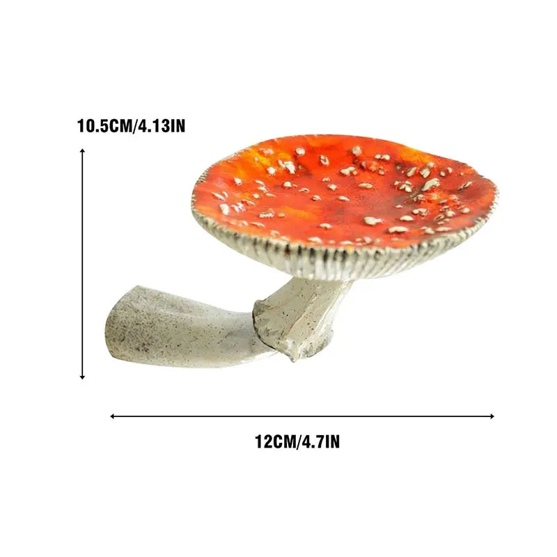 No-EN-Name-Null Modern Wall Mounted Unique Floating Shelves Red-White Amanita Mushroom Head-Stem-Cup Resin Candle Holder Trays/Colors-White/Red/Gray