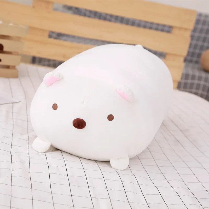 No-EN-Name-Null All Ages Modern Soft Plush Polyester-Cotton Fabric Oblong Shaped Multicolor Printed Cute Cartoon Stuffed Animals/ Colors-Multicolor/Brown/Green/Blue/White/Pink/Animals/Size: 18-28cm
