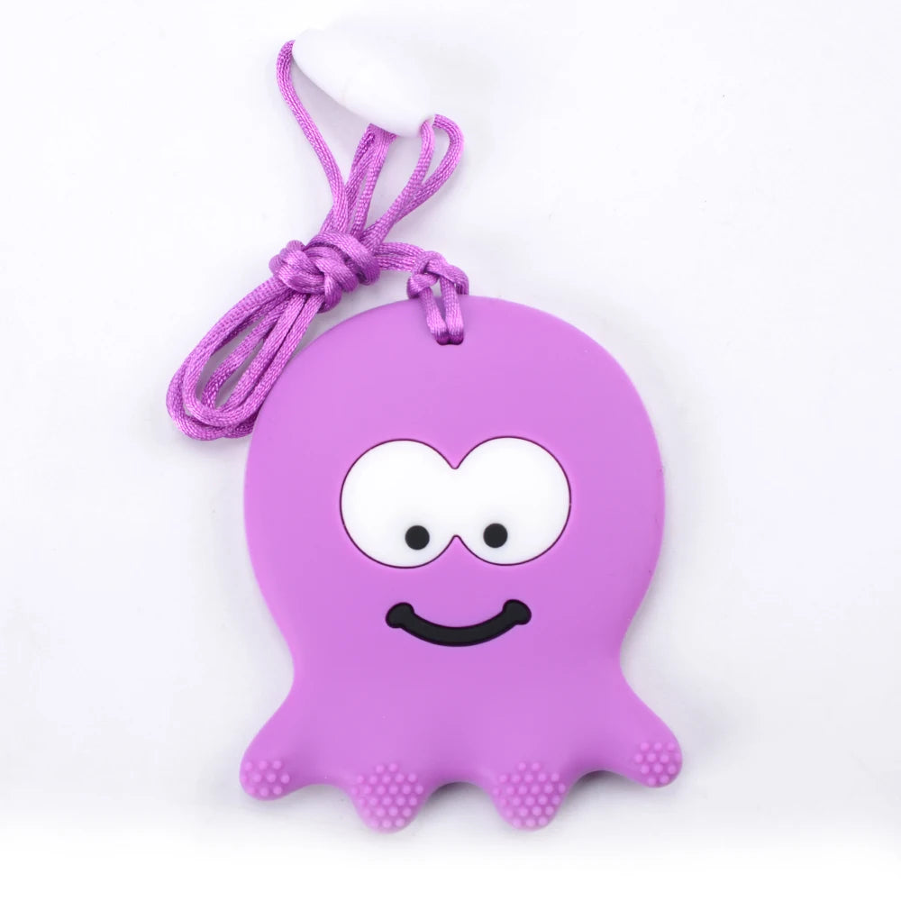Animal Shaped Baby Silicone Teether Necklaces/Ages: Newborn-3 Years Old/Colors-Multicolor/Brown/Blue/Green/Purple/Pink