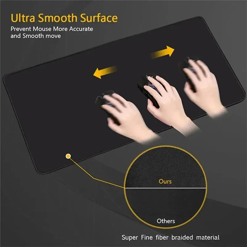 New Black Rectangle Waterproof Sci-Fi Space Design Fine Braided Fabric Anti-Slip Rubber Base Gaming Mouse Pads/ L-XL-XXL Sizes
