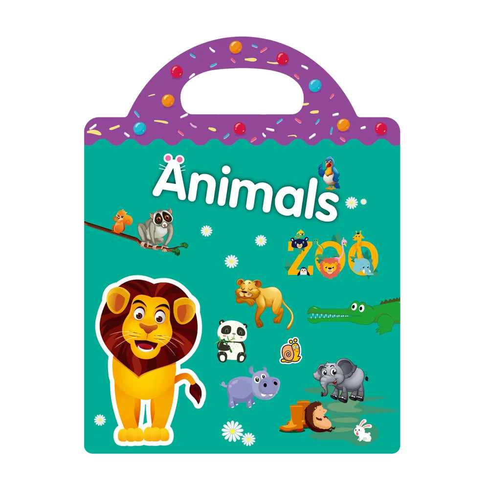 TAKARA TOMY Kids Plastic Early Educational Reusable Multicolor Cartoon Animal Scene Stickers Painting Hand-On Puzzle Books Stickers-Stickers Machine /Ages: 2-18 Years Old-Older