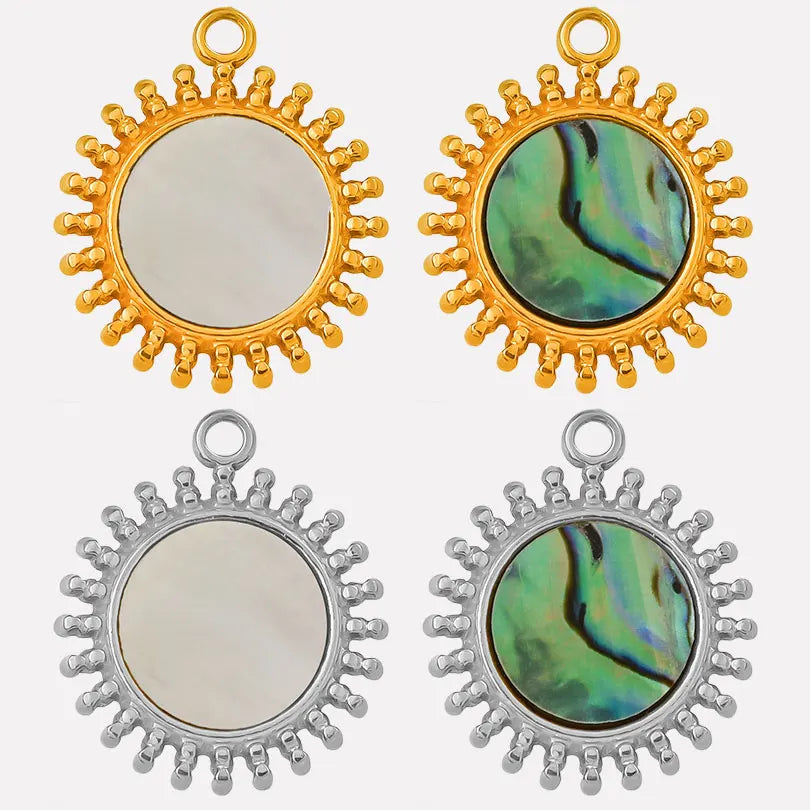 4-5PCS Women Imitation Geometric Stainless Steel Natural Crescent Moon/ Sun/ Heart Pendants
