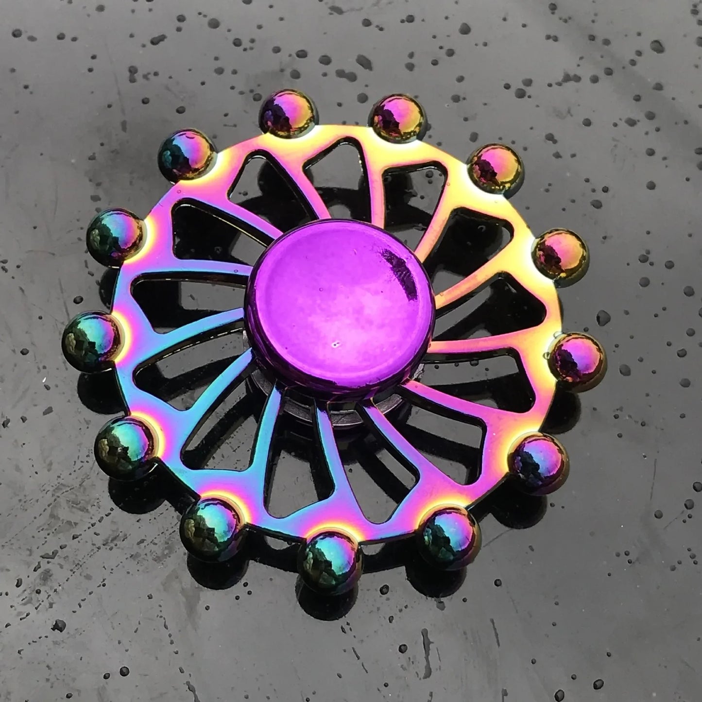 Kids Metal Purple Multicolor Round Fingertip Focus Spinners Anxiety-Stress Relief Fidget Toys/ Ages: 13-18 + Years Older