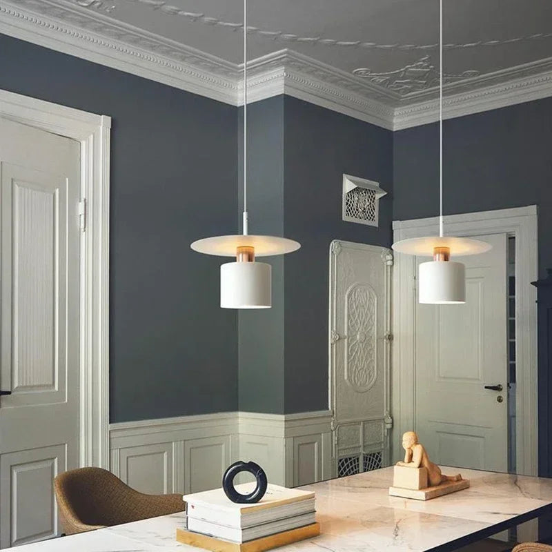 Modern Geometric LED Pendant Cord Hanging Ceiling Lights/Colors-Black/White/Bulb Not Included/ E27 Bulb Size