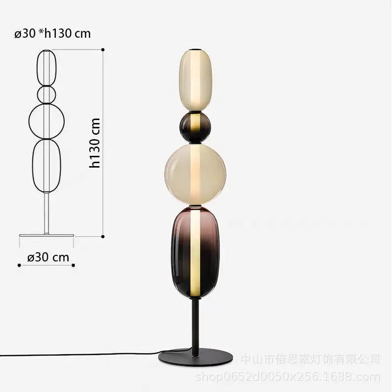 Modern Italian Colorful LED Glass Blown Bubble Cord Metal Base Table Lamps/Colors-Multicolor/Red/Black