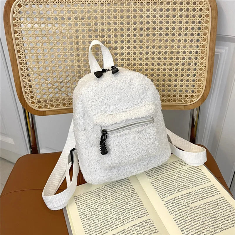 Women Softback Corduroy Interior Zipper Pockets Polyester Mochila Striped Rucksack Backpack Bags/Colors-Gray/Brown/Navy/Black/Blue/White