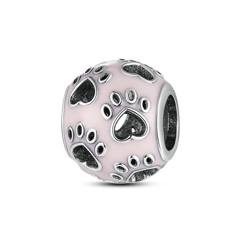 Fine Irregular Silver Plated Round Charms-Pendants Rope Link Bracelets/Colors-Silver/Pink/Multicolor/Floral/Animal