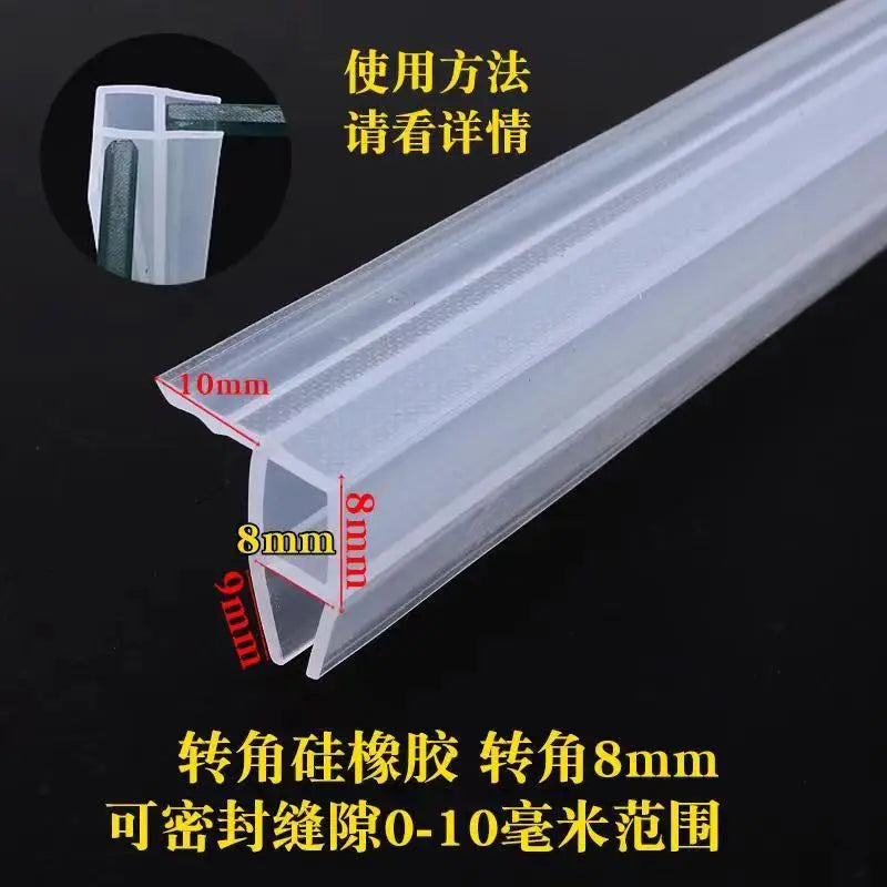 High Density Non-Adhesive Clear Silicone Rubber Waterproof Flexible Glass Sealing Strips/Glue Not Included/Doors-Windows