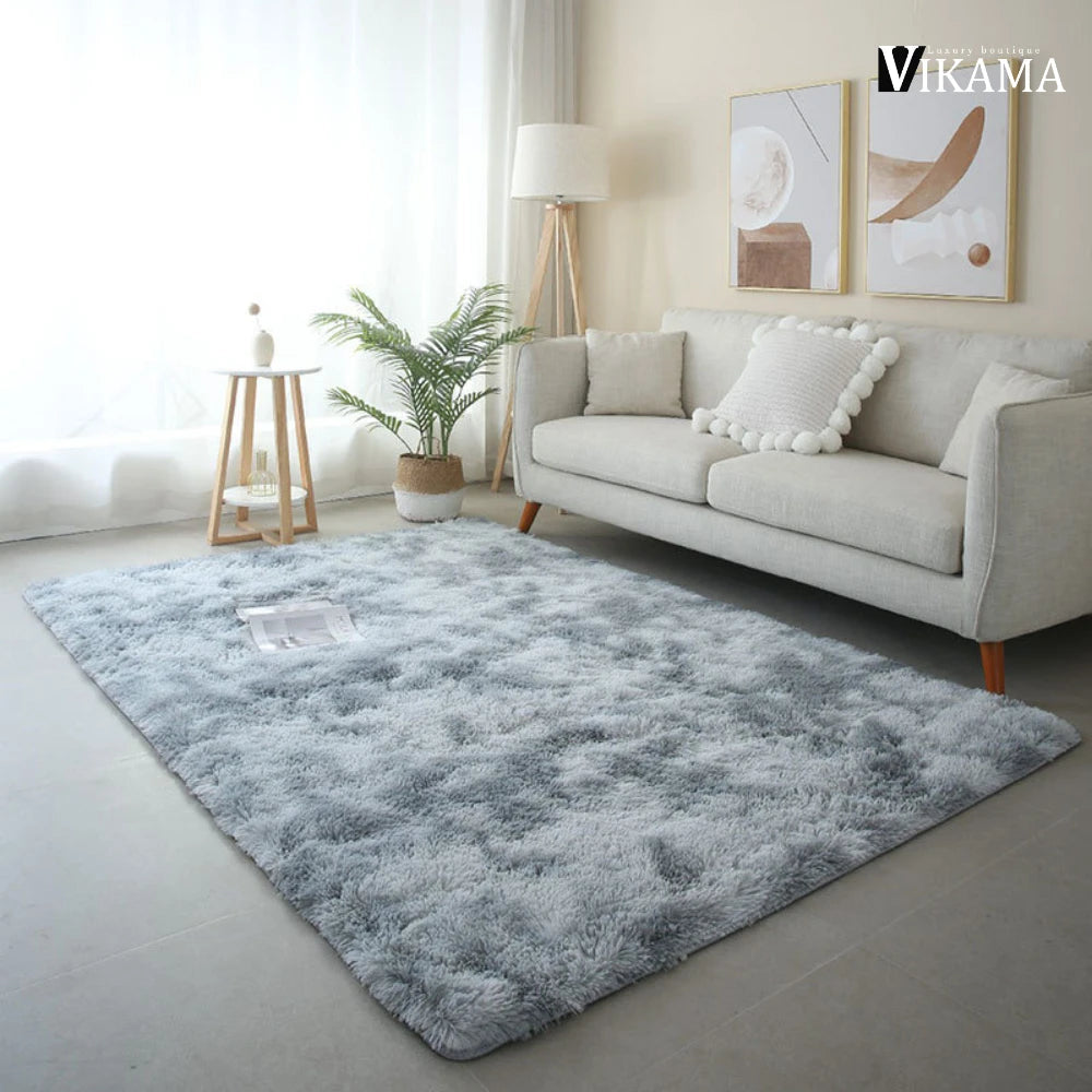 Modern Soft Plush Hand-Machine Washable Indoor Non-Slip Fade Resistant Polyester Rainbow Solid Color Rugs/Colors-Pink/ Gray/ Beige,/Multicolor/Blue/10 Sizes To Choose
