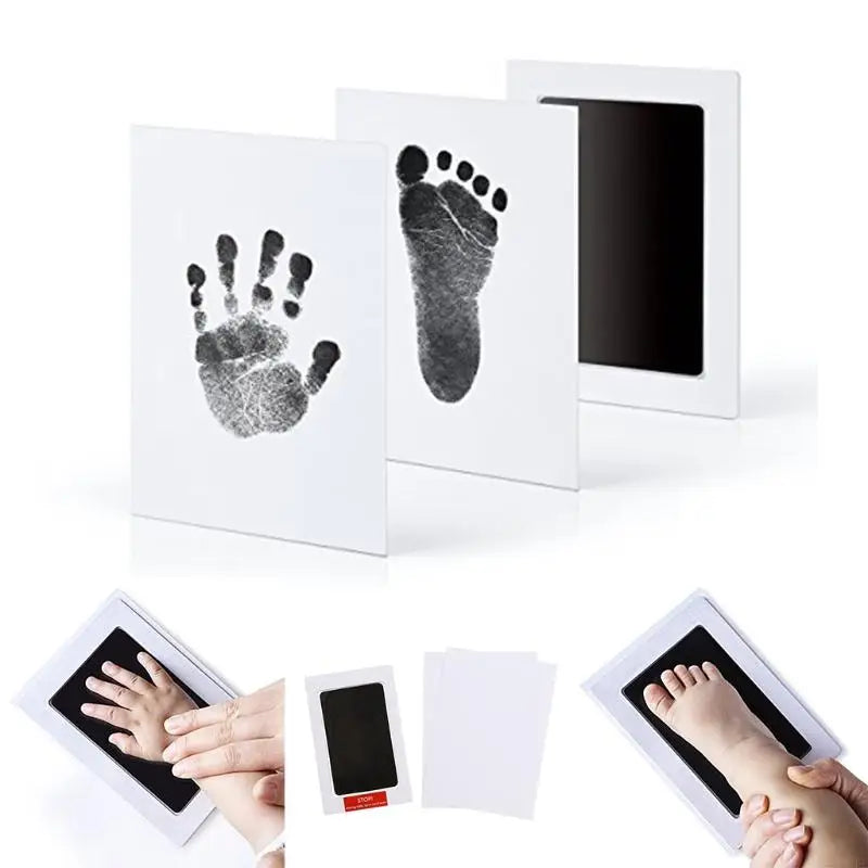 Babies Paper Keepsake Hand-Foot Prints Mess-Free Oil No-Smear Babies Clean Touch INK PADS/Colors-Black/White/Ages: Newborn 0-6 Months