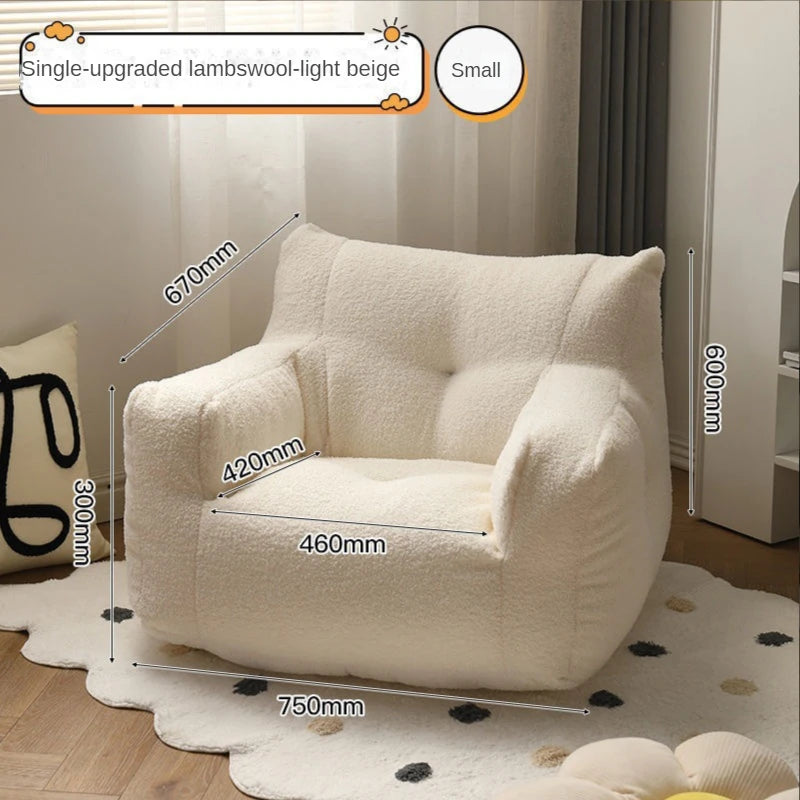 Cute Baby Small Linen Lamb Cashmere Armchair/Pocket/Colors-Beige/White/Yellow