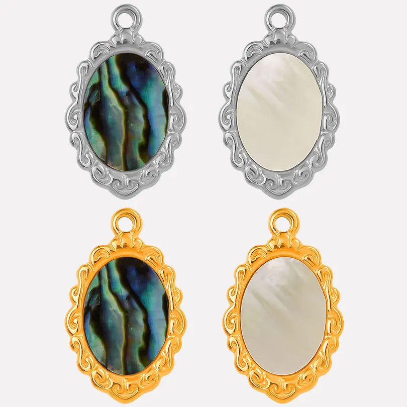4-5PCS Women Imitation Geometric Stainless Steel Natural Crescent Moon/ Sun/ Heart Pendants
