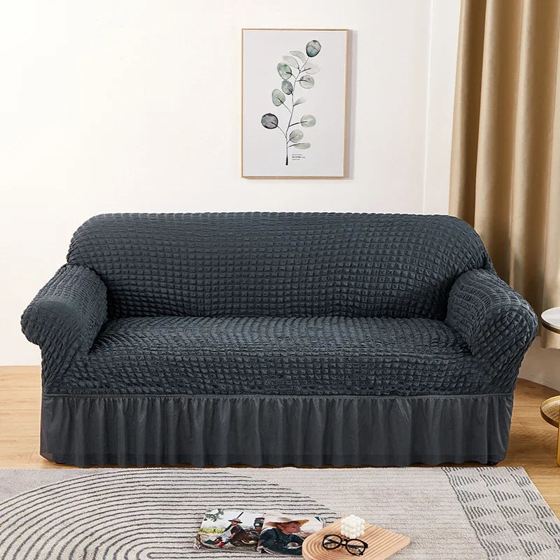 Seersucker Sofa Cover Elastic Sofa Slipcover adjustable Sofa Cover Furniture Protector For Living Room Bedroom Office Home Decor