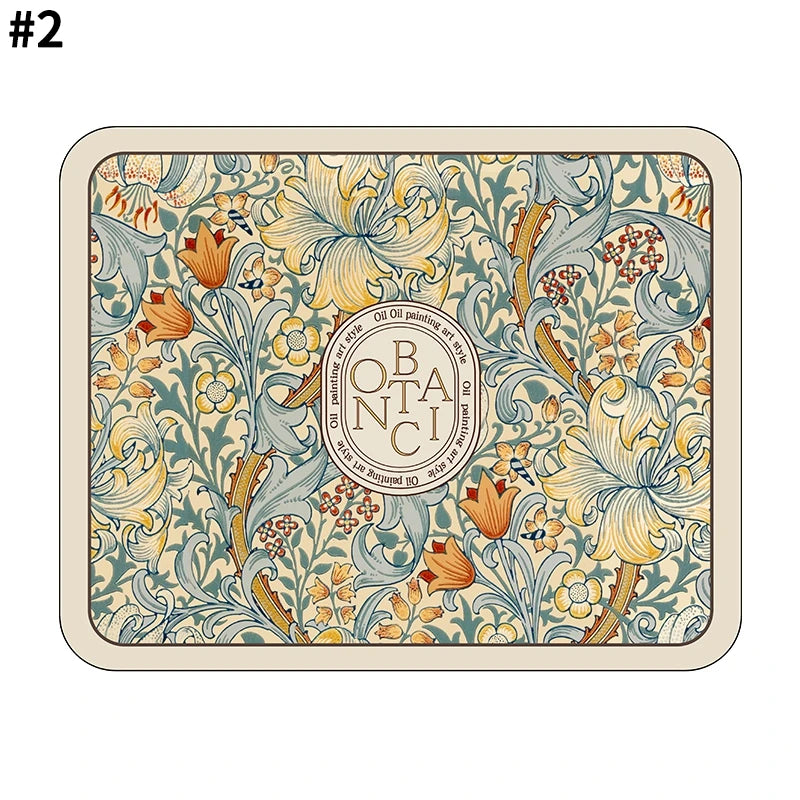 Anti-slip 100% Polyester Floral Kitchen Drainer Pads/Sizes: S/M/L/XL
