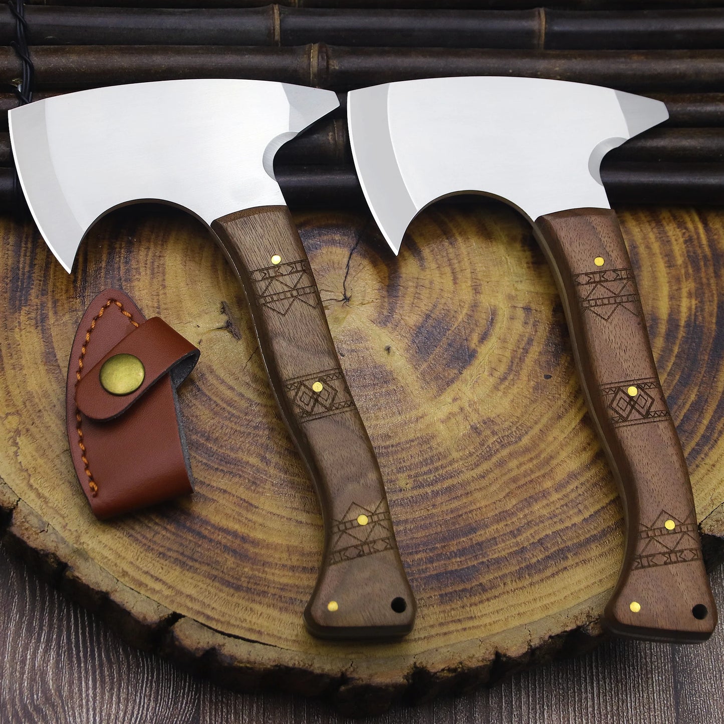 WPKOPYA Japanese D2 Outdoor Tactical Sharp multi-purpose hand axe, EDC tool axe, Jungle survival cutting hand axe