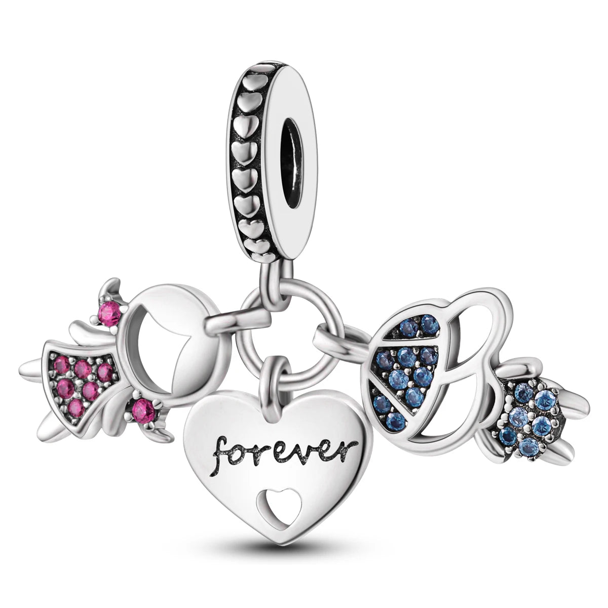 Fine Irregular Silver Plated Round Charms-Pendants Rope Link Bracelets/Colors-Silver/Pink/Multicolor/Floral/Animal