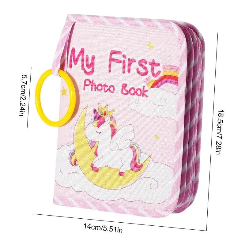 Pink Babies My First Photo Book Cloth Keepsake Little Unicorn Loose-Leaf Saddle-Stitched Photo Albums /Colors-Pink/Striped