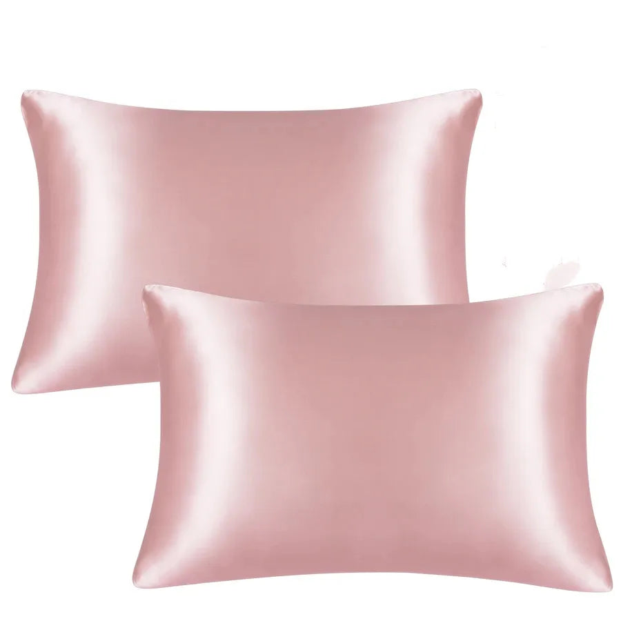 Juwen Silk Stain Pillowcases Covers/Colors-Purple/Pink/Beige/White/ Blue/Black/Standard Queen Machine Washable/ Tumble Dry