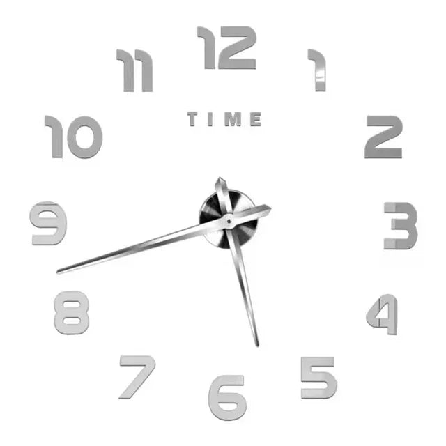 Modern Design Large Wall Clock 2D DIY Quartz Clock Fashion Watch Acrylic Mirror Stickers Living Room Home Decoration Decor