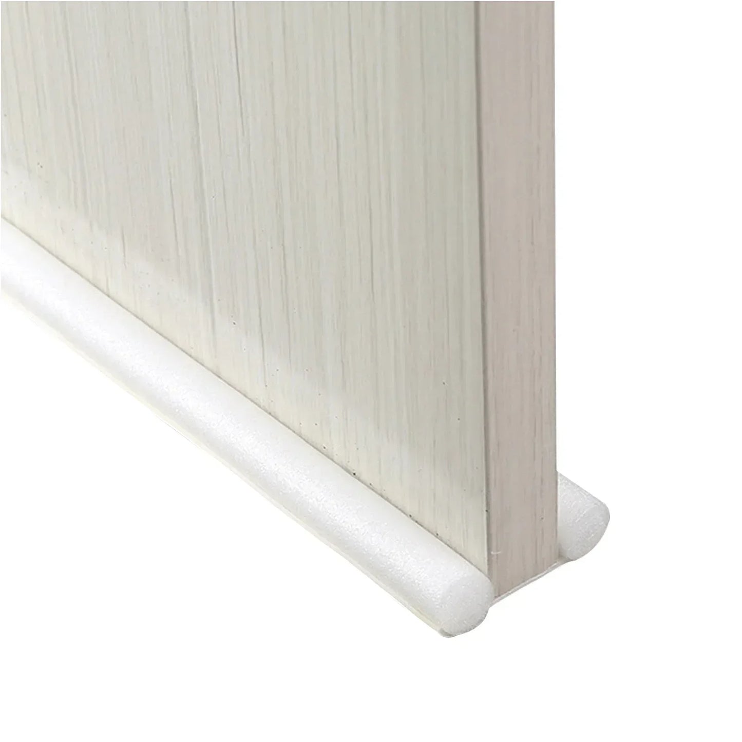 Non-Adhesive Adjustable Velvet Fabric Cuttable Round EVA Full-Half Cover Foam Under Door Sound-Proof Washable Cut-Off Air Flow Sealing Strips/Keep Bugs Out/Colors-White/Gray/Brown/Black
