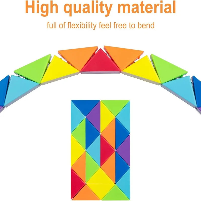 Rainbow Twistable ABS Plastic IQ Sequential Puzzle Conjoint Cube Fidget Toys/Ages 13-18+ Years Old