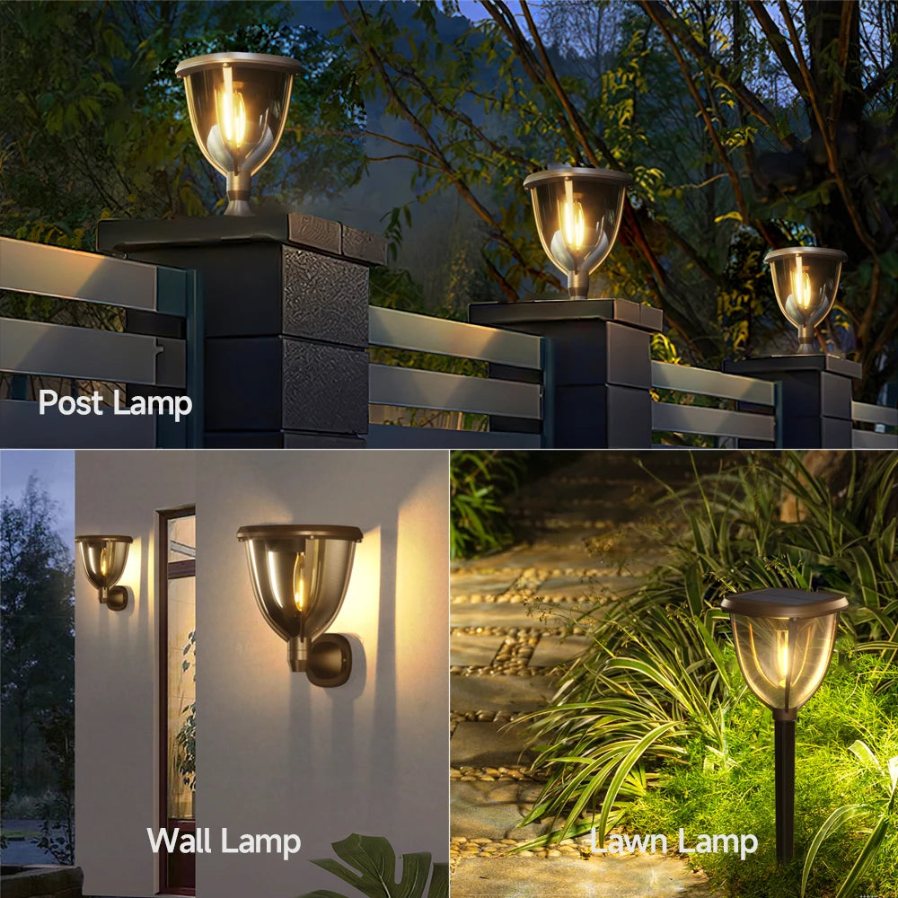 2 Brightness Solar Led Wall Lights Outdoor Light Control Waterproof Garden Country House Yard Decoration Lawn Lamp Post Light