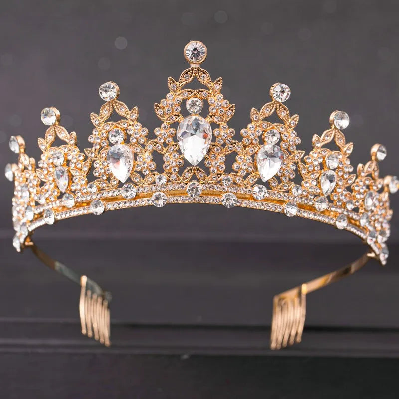 Adult Women Handmade Zinc Alloy Crystal-Rhinestone Bridal Hair Tiaras/Colors-Silver/Red/Blue/Gold/Pink/Floral