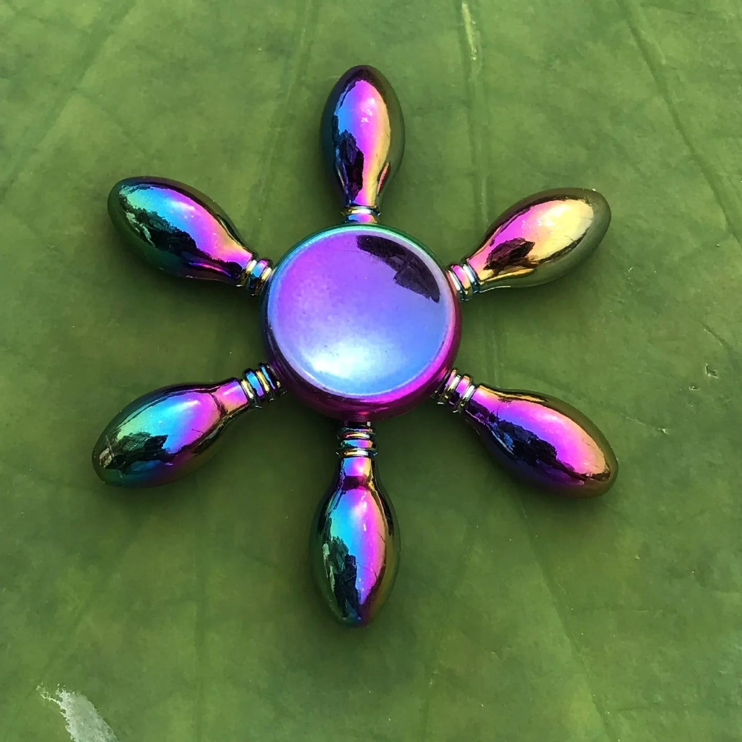 Kids Metal Purple Multicolor Round Fingertip Focus Spinners Anxiety-Stress Relief Fidget Toys/ Ages: 13-18 + Years Older