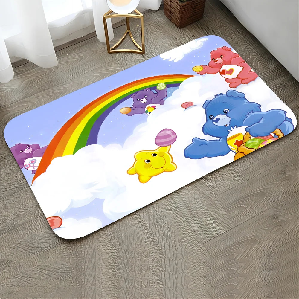 Non-Slip Fade Resistant Care Bears Theme Nylon Rectangle Floor Mats/Colors-Pink/Blue/Multicolor