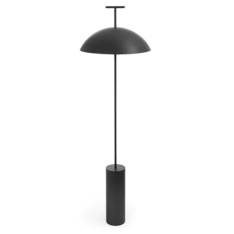 Scandinavia Corner ART DECO LED Mushroom Shaped Down Shade Iron Body Polished Chrome Round Cylindrical Floor Lamps/Colors-Red/Black/Silver