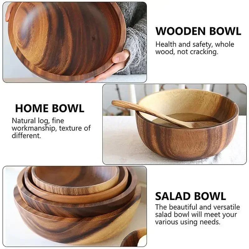Kitchen Brown Wooden Bowls