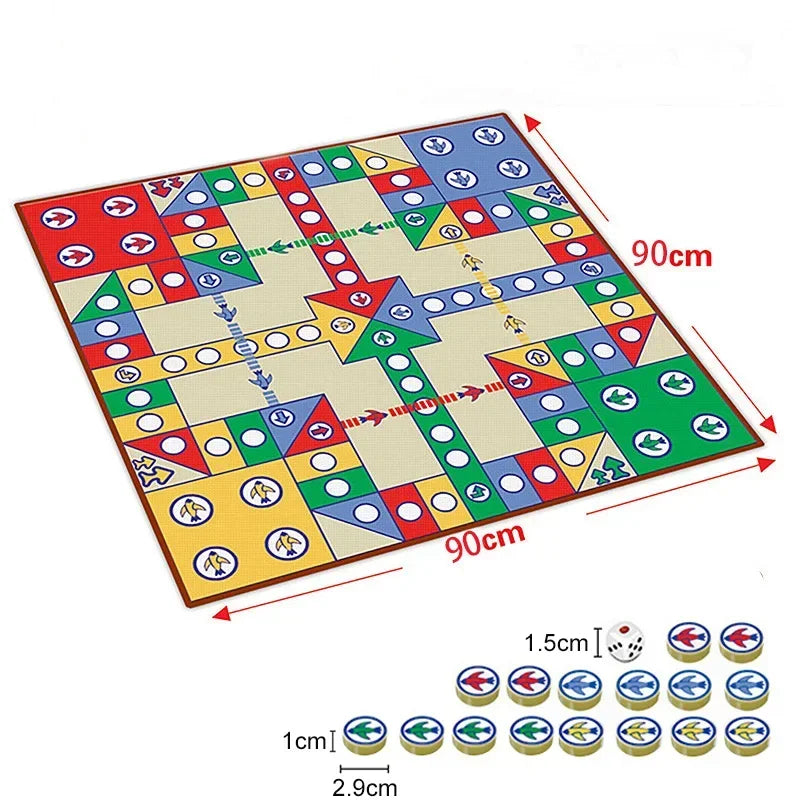 No-EN-Name-Null Parent-Child 16 Flat Round Chess Pieces Plastic-Cotton Foldable Crawling Colorful Chess Game Mats Floor Board Games /Ages: 6 Years Old + Older / 1 Dice/Colors-Blue/Multicolor/Geometric