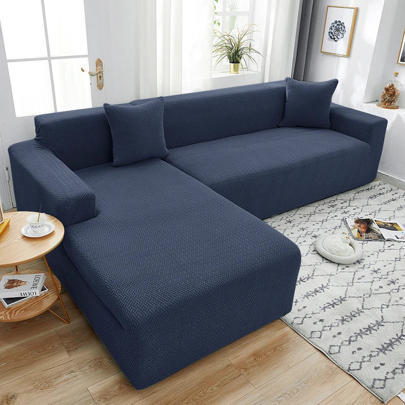 Jacquard L-shaped Sofa Cover For Living Room(Composed of 2 pieces),Elastic Covers For Sofa,Sofa Seat Cover For Home,Home Decor