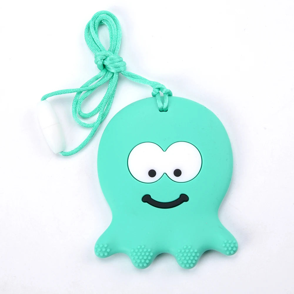 Animal Shaped Baby Silicone Teether Necklaces/Ages: Newborn-3 Years Old/Colors-Multicolor/Brown/Blue/Green/Purple/Pink