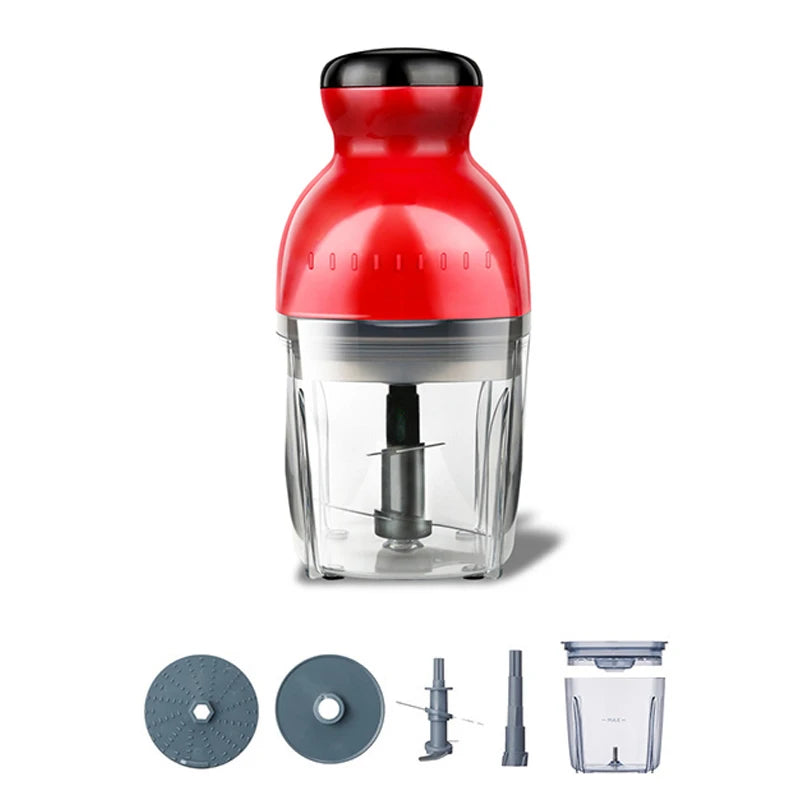 DASH Kitchen 8 Functions In 1 Multifunctional Food Processors/Equipped With 5 Accessories/300 Watts/Voltage: 220V 50Hz/Stain Steel Blades/Colors-Red/Beige