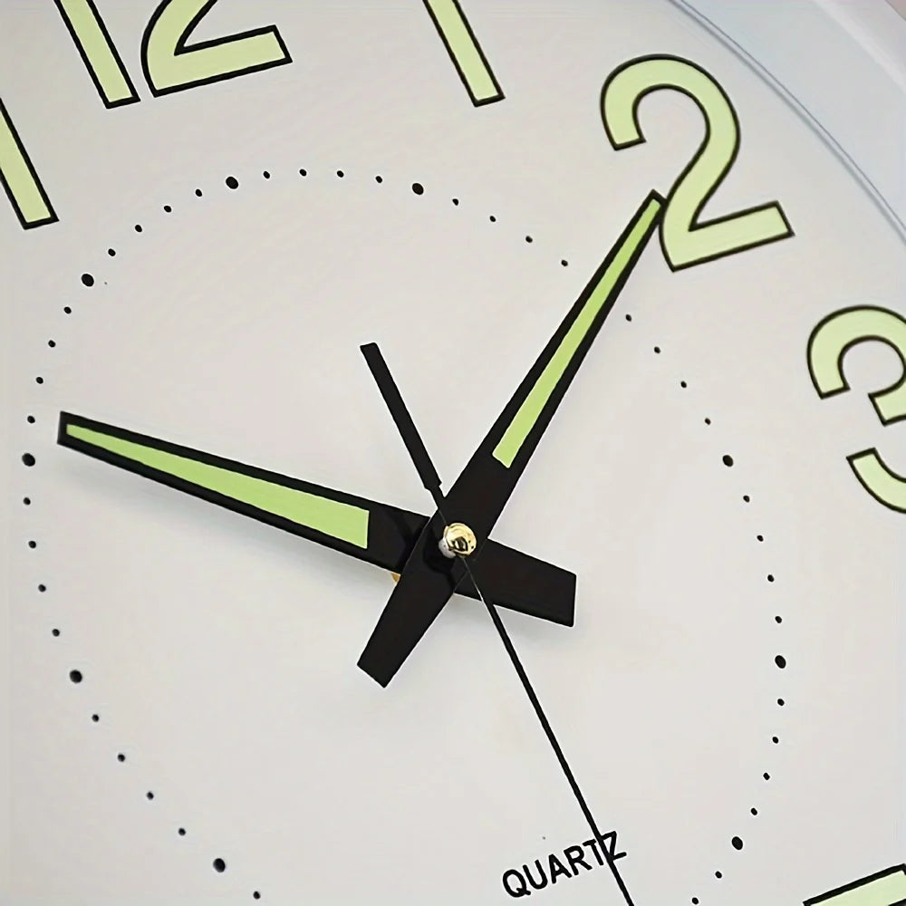 12-Inch Plastic Digital Round Glowing Display Battery Powered Silent Wall Clocks/Colors-Black/White