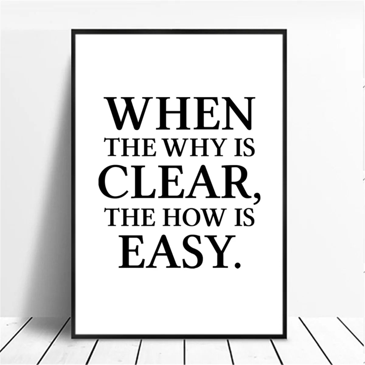 Unframed Canvas Rectangle Waterproof Ink Wall Black-White Quotes Minimalist Positive Words Prints