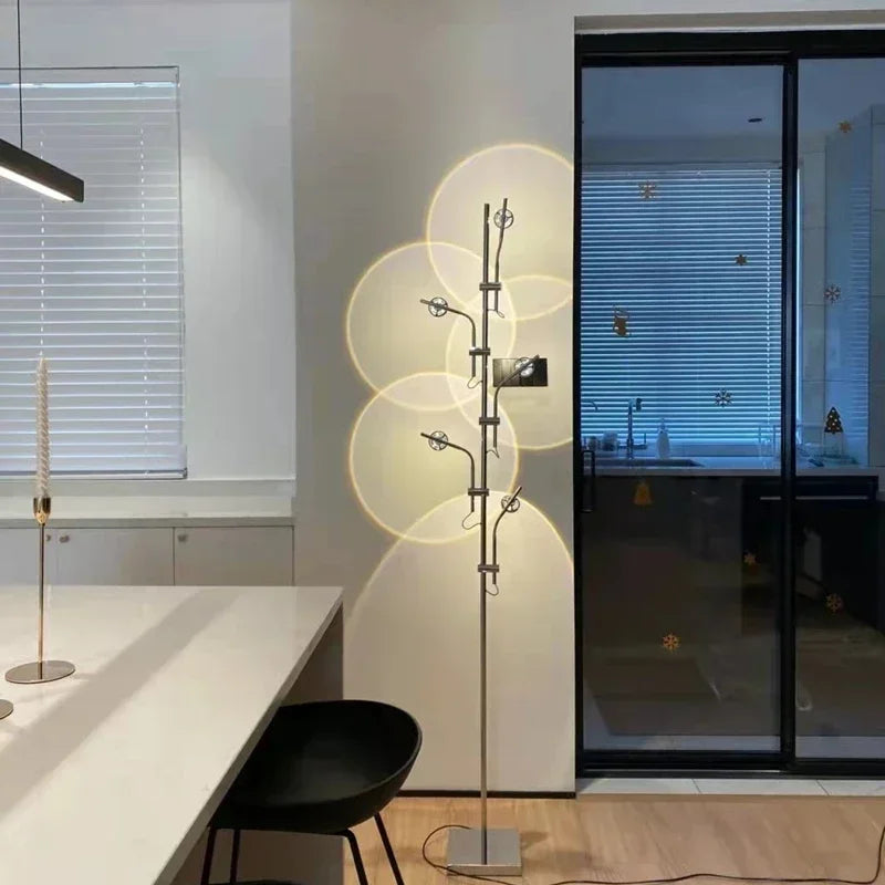 Italy Design Iron Rainbow Toughened Glass Shade Floor Lamps/Colors-Multicolor/Rainbow/Black