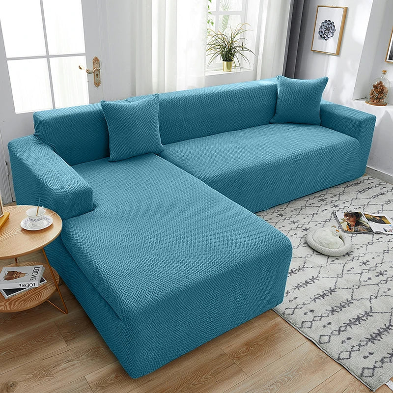 Jacquard L-shaped Sofa Cover For Living Room(Composed of 2 pieces),Elastic Covers For Sofa,Sofa Seat Cover For Home,Home Decor