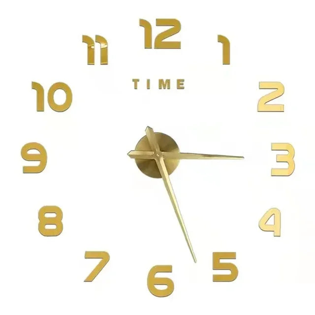 Modern Design Large Wall Clock 2D DIY Quartz Clock Fashion Watch Acrylic Mirror Stickers Living Room Home Decoration Decor