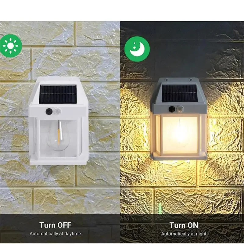 XIWANGFIR Outdoor Solar LED Bulbs Tungsten Wire Wall Light Garden Induction Lamp Garden Villa Night Light Lighting Waterproof