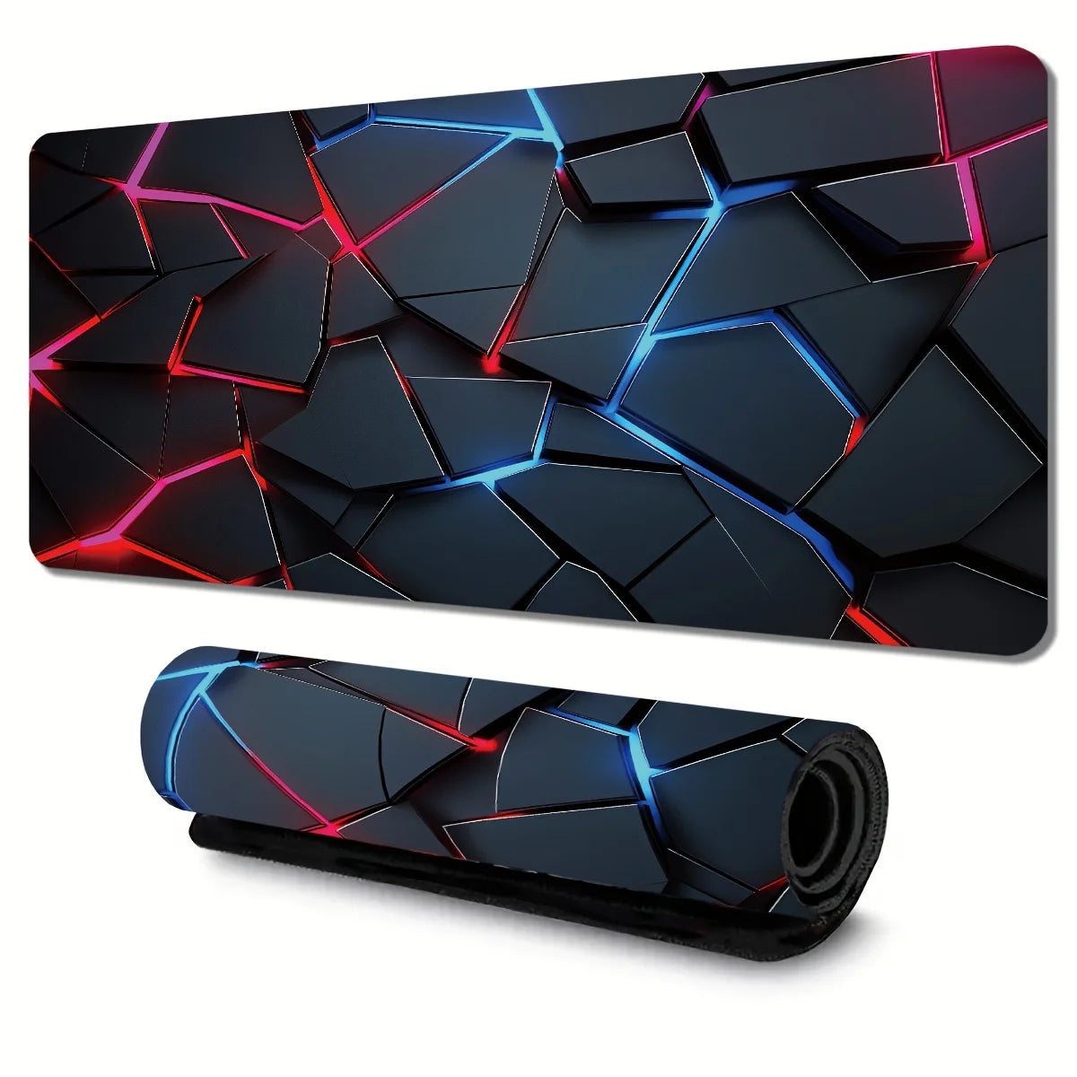 Large Rectangle Non-Toxic Red-Black Gradient Design Breathable Fabric Lycra Smooth Surface Non-Slip Rubber Base Stitched Edges Gaming Laptop-Computer Mouse Pads
